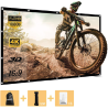 Pantalla de proyector de 100 pulgadas  Pantalla de cine portátil para interiores y  exteriores 16: 9 HD antiarrugas