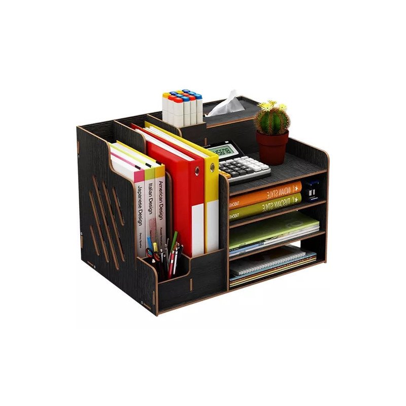 Organizador De Escritorio Madera Para Oficina Hogar Armable