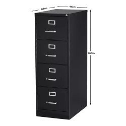 Archivero Metálico 4 Gavetas Oficio Almendra/negro/gri Hirsh